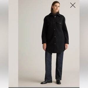 100% Merino Wool Long Shirt Jacket